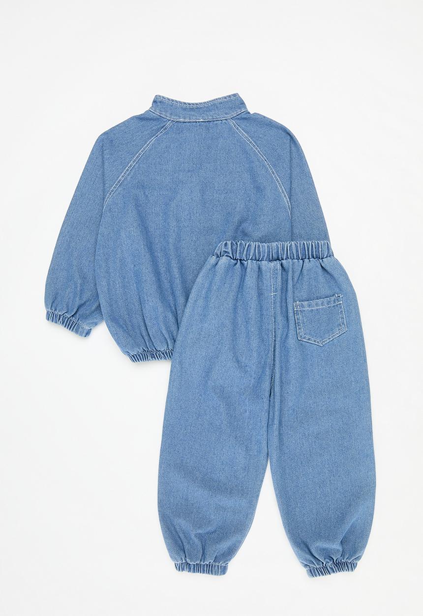 Pop Candy - Denim top & bottom set - blue