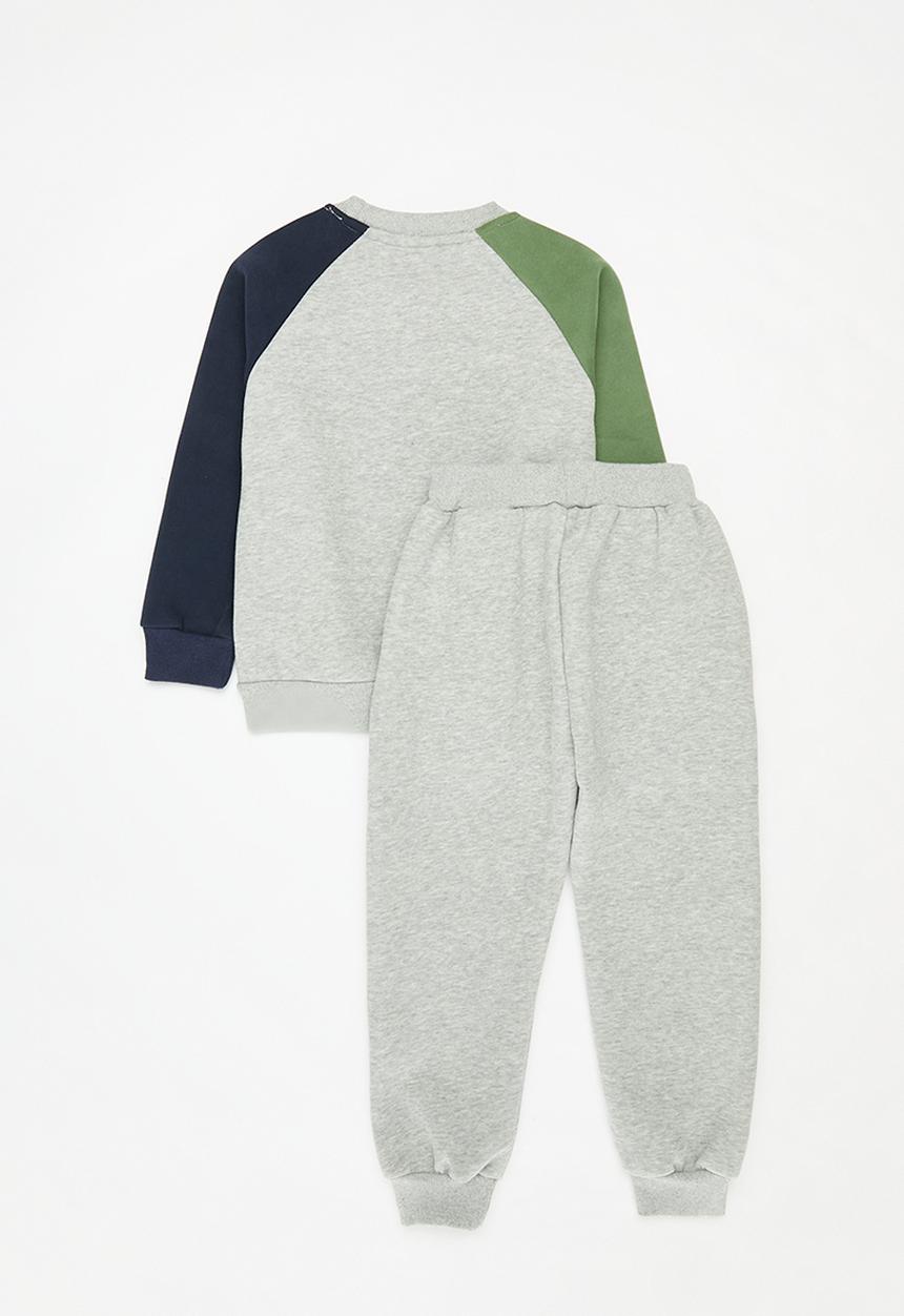 Pop Candy - Colour block raglan sweat set - grey