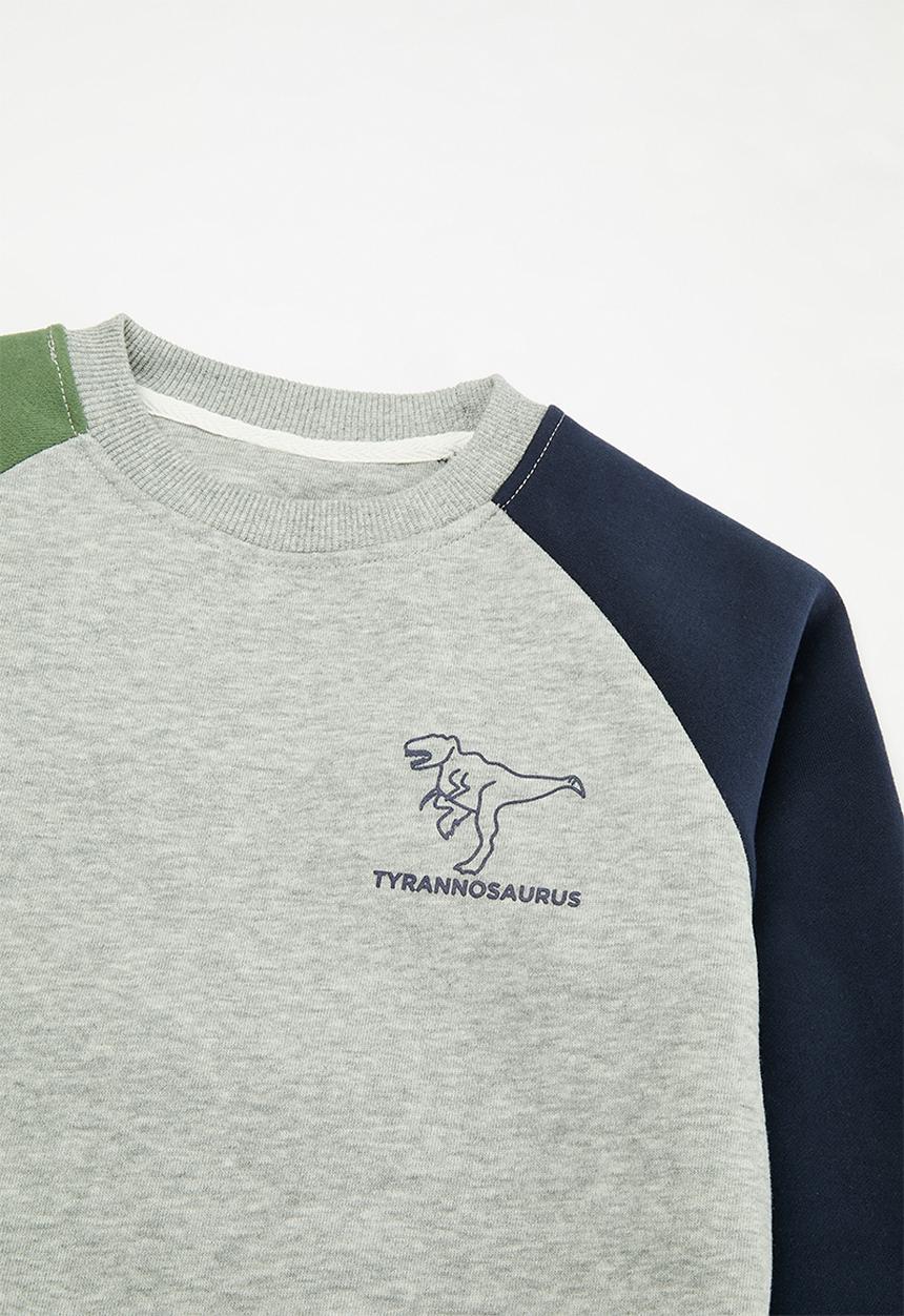 Pop Candy - Colour block raglan sweat set - grey