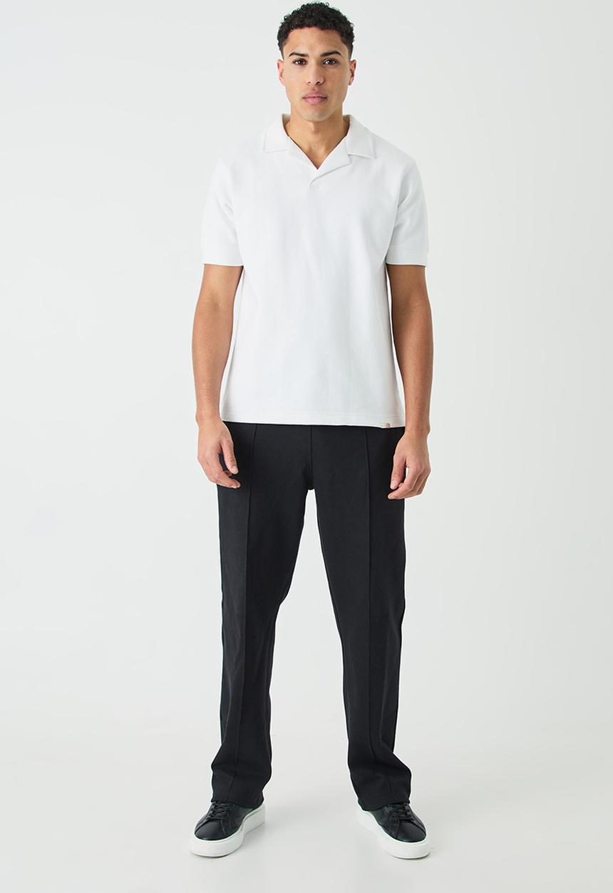 boohooMAN - Relaxed interlock pintuck jogger - black
