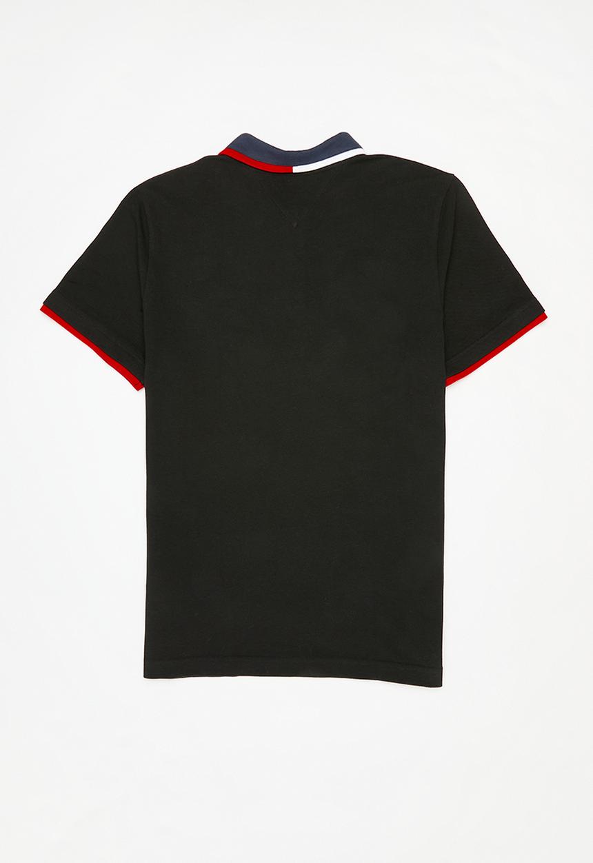 Tommy Hilfiger - Tjm reg flag neck polo - black 