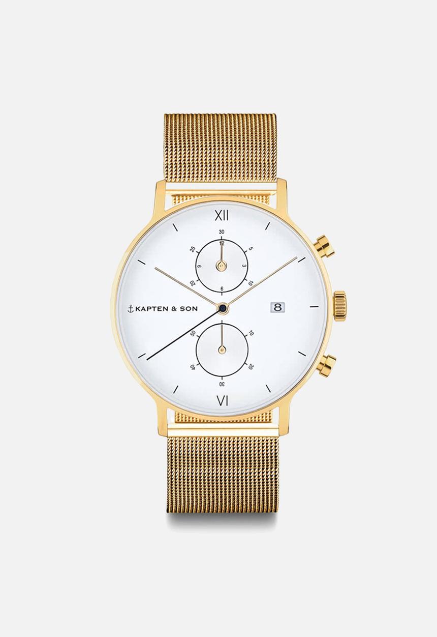 Kapten & Son - Chrono Gold Mesh - Gold