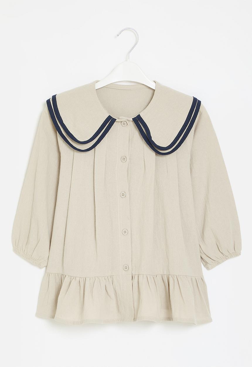 Pop Candy - Button down dress - white & blue
