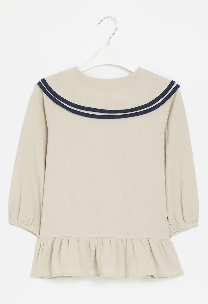 Pop Candy - Button down dress - white & blue