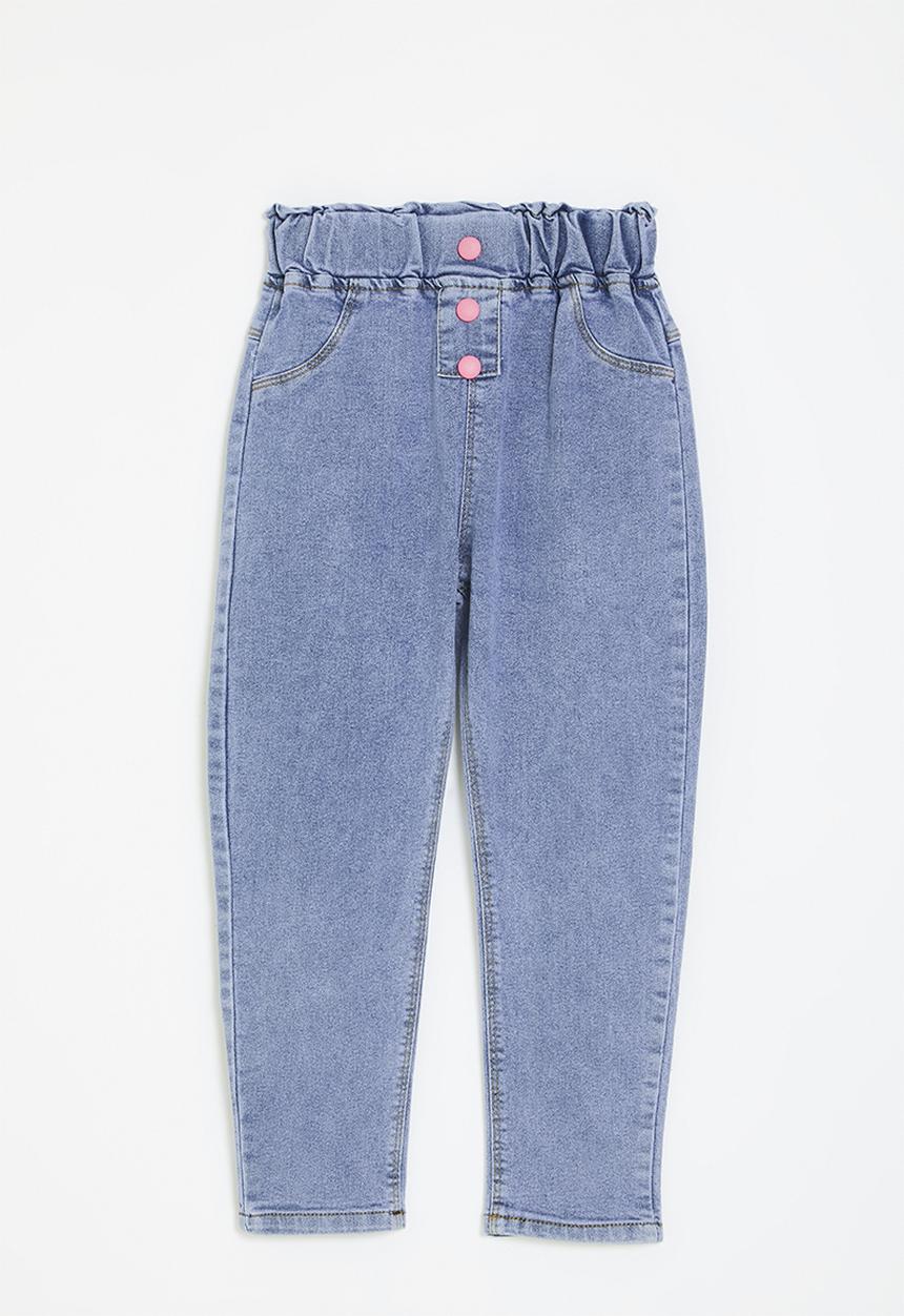 Pop Candy - Paperbag waist jeans - light blue