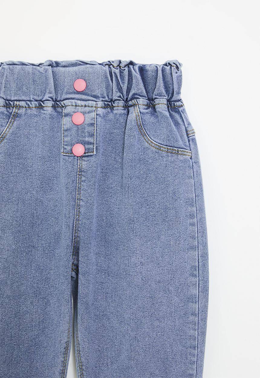 Pop Candy - Paperbag waist jeans - light blue