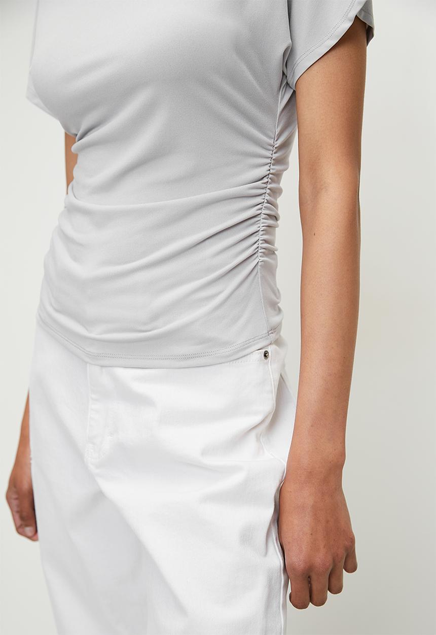 edit - High neck drape top - dark grey