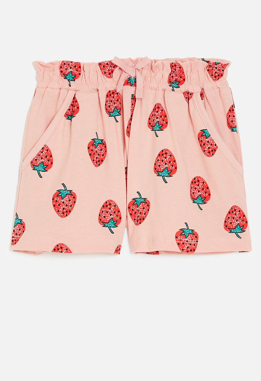 Pop Candy - strawberry print shorts - pink