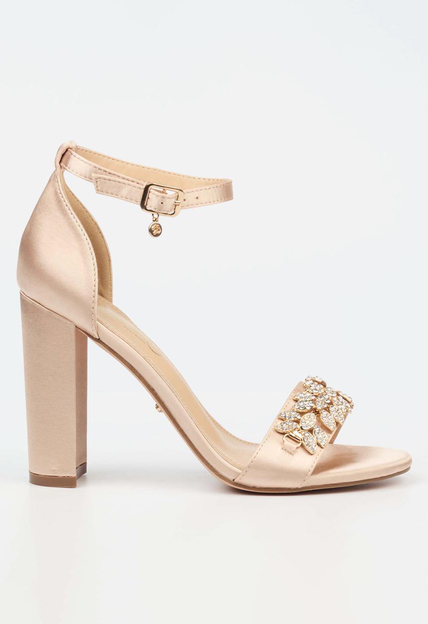 Miss Black - Border 7 block heel - champagne