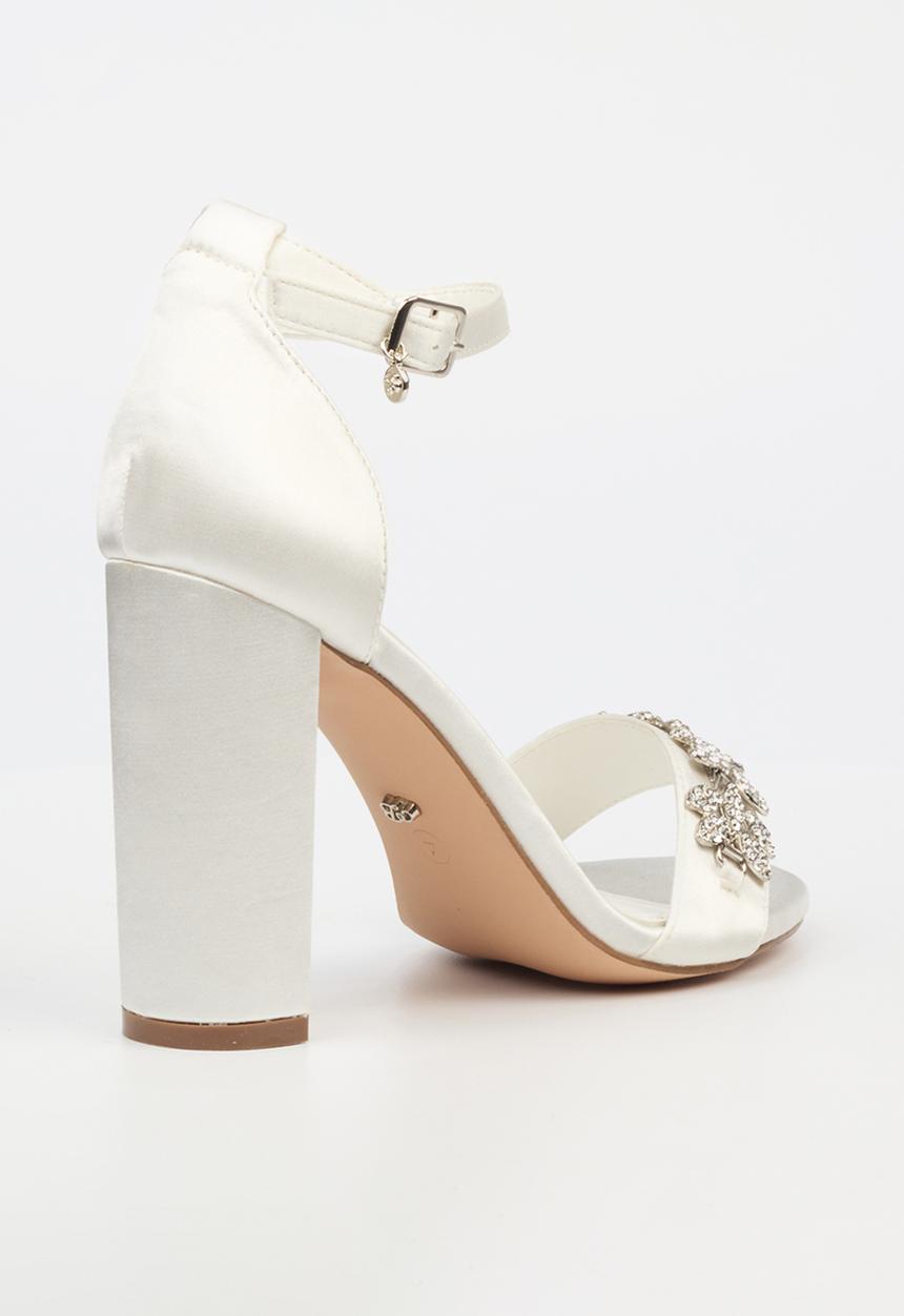 Miss Black - Border 7 block heel - white