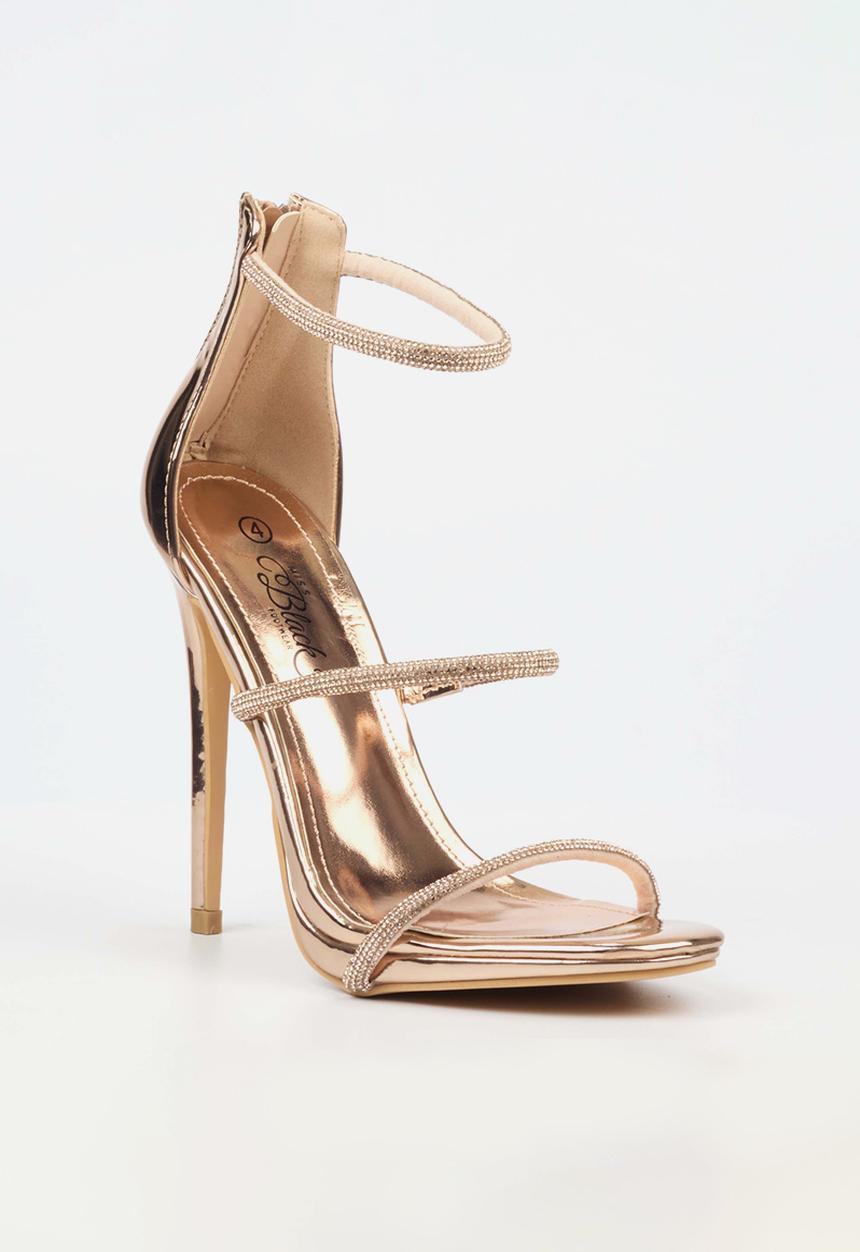 Miss Black - Bou 6 strappy stiletto - rose gold