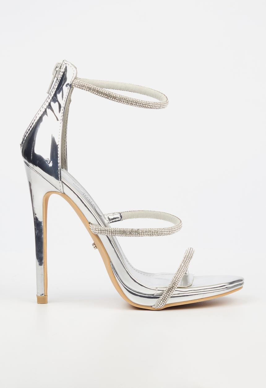Miss Black - Bou 6 strappy stiletto - silver