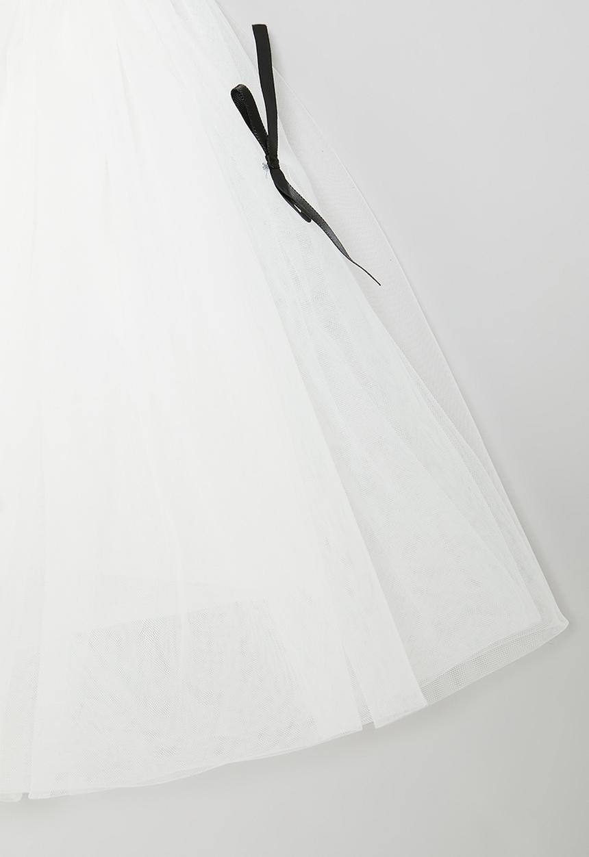 Pop Candy - Ribbon décor tutu skirt - white & black
