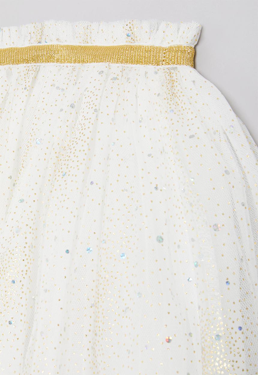 Pop Candy - Tutu skirt - white & gold
