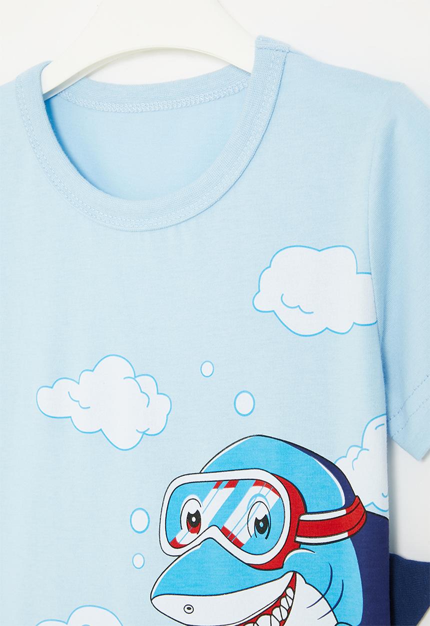 Pop Candy - Shark print tee - blue