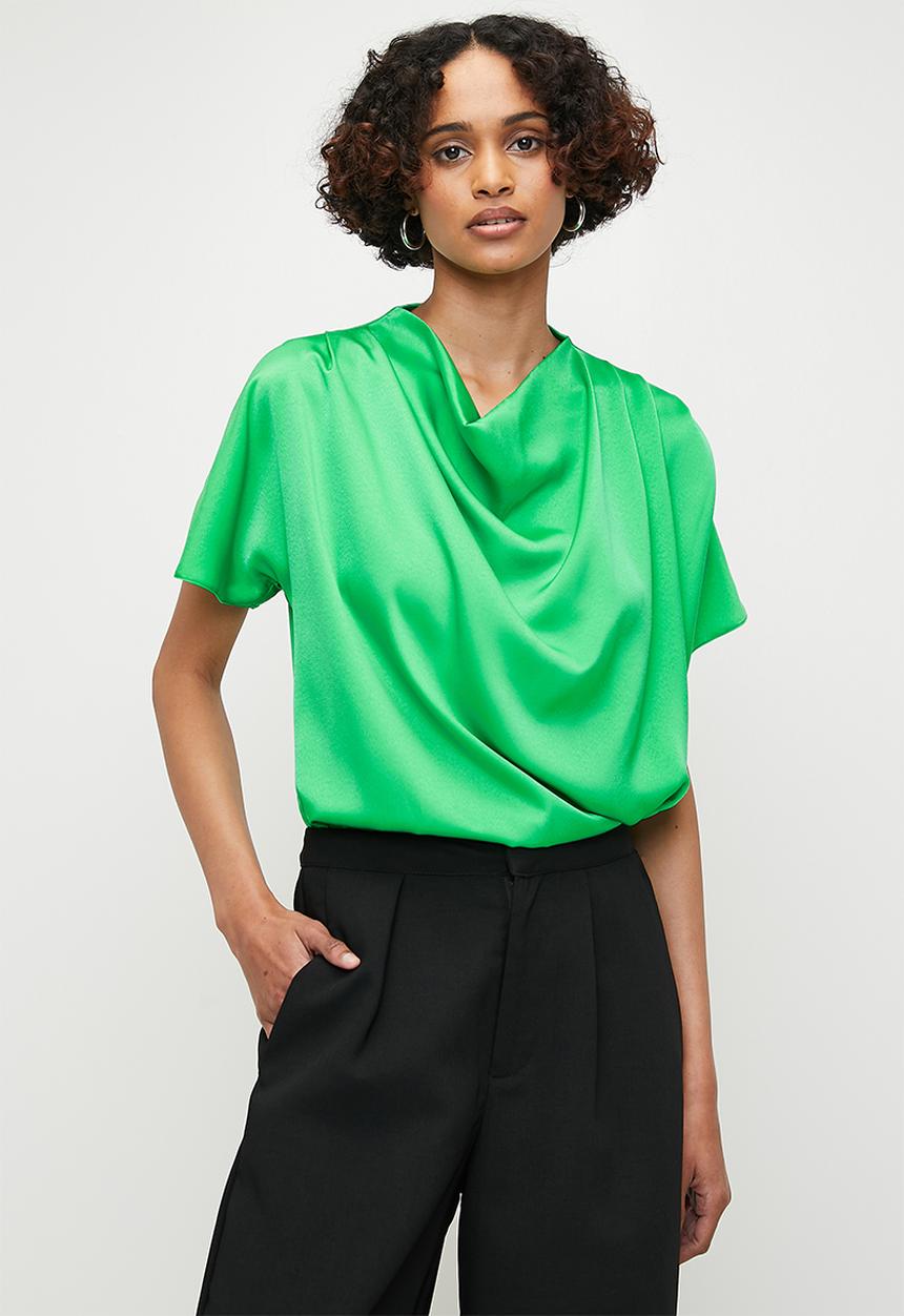 edit - Cowl neck grown on sleeve shell - mint green