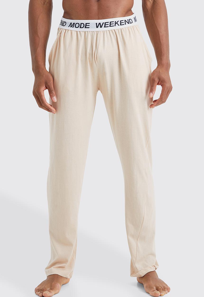 boohooMAN - Jacquard waistband lounge pants - stone