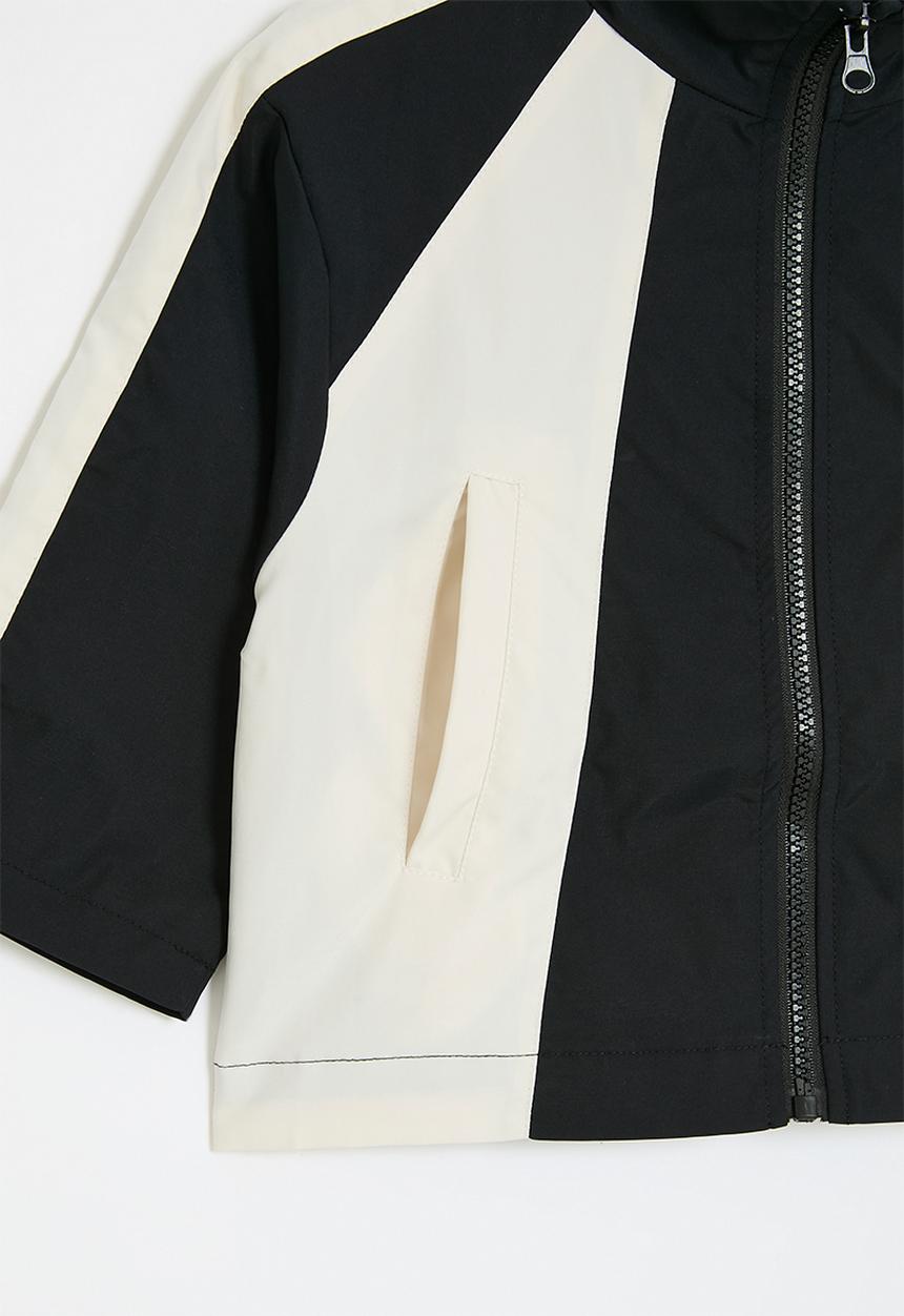 Pop Candy - 3/4 Sleeve colour block jacket - navy & white