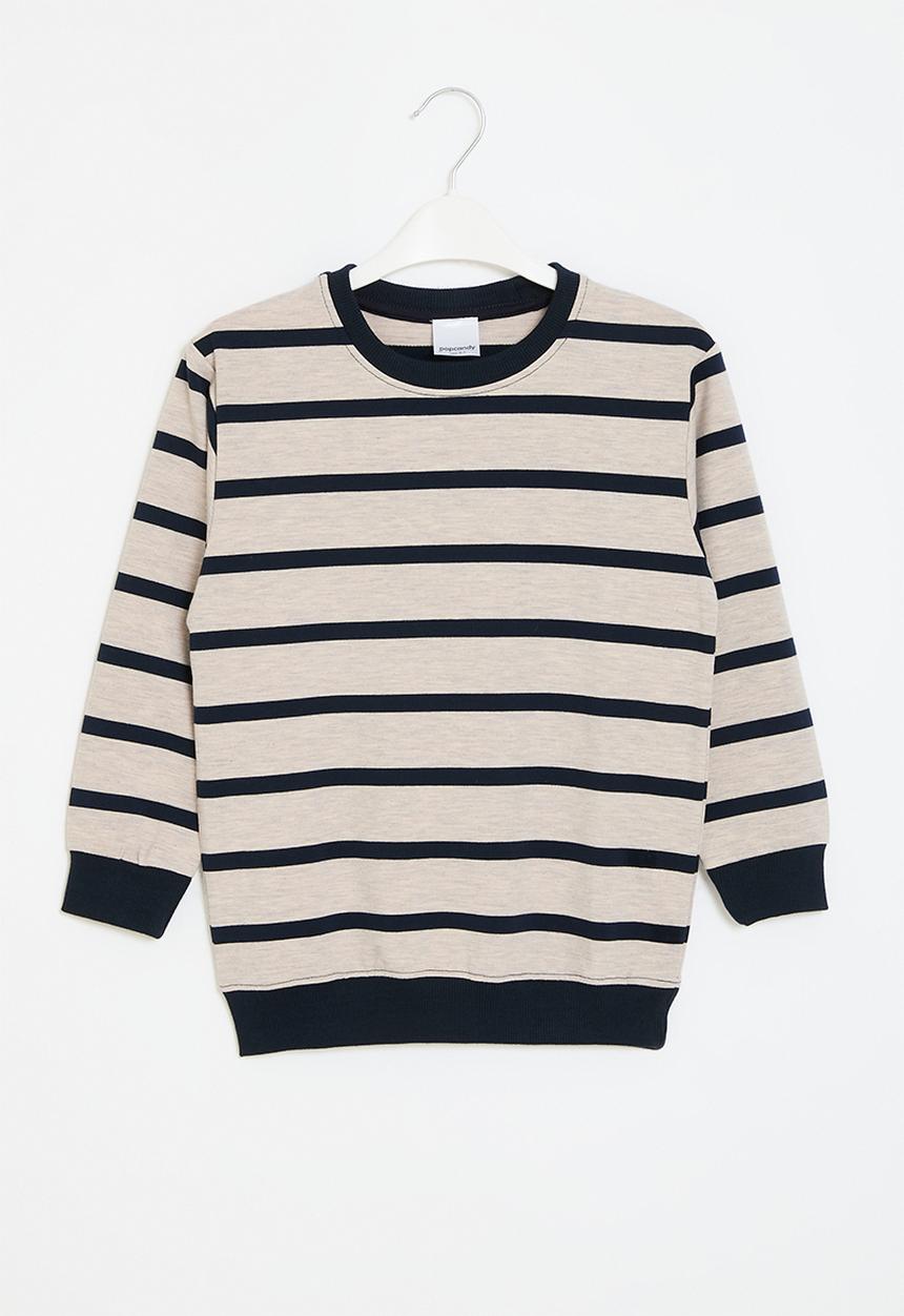 Pop Candy - Striped sweat top - navy & off white
