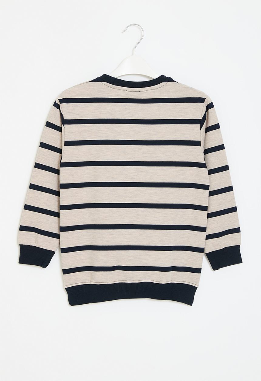 Pop Candy - Striped sweat top - navy & off white