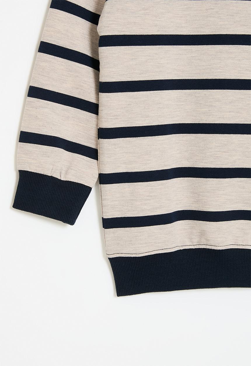 Pop Candy - Striped sweat top - navy & off white