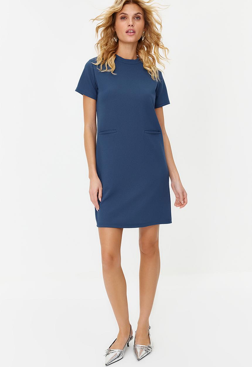 Trendyol - Mini Crepe Dress - Indigo