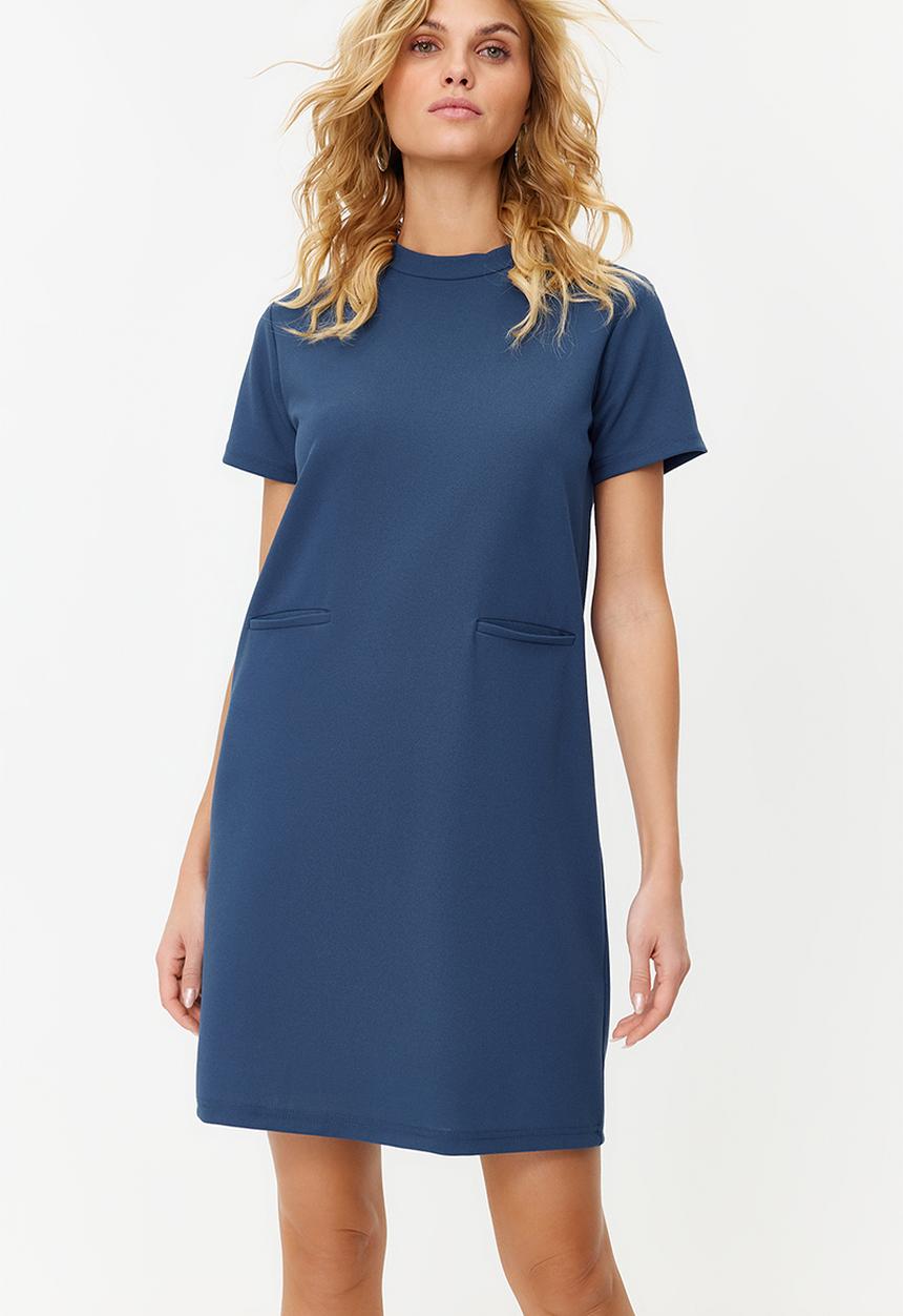 Trendyol - Mini Crepe Dress - Indigo