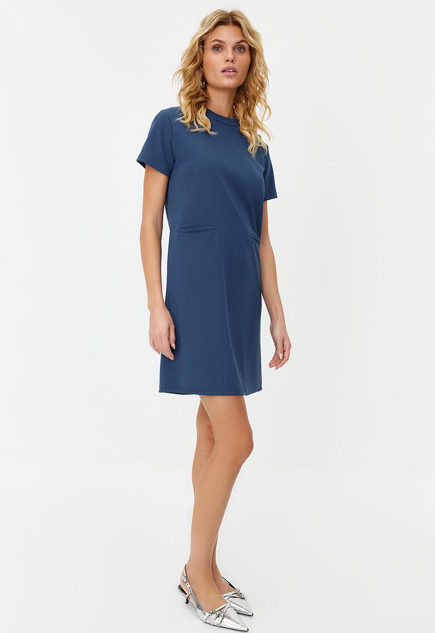 Trendyol - Mini Crepe Dress - Indigo