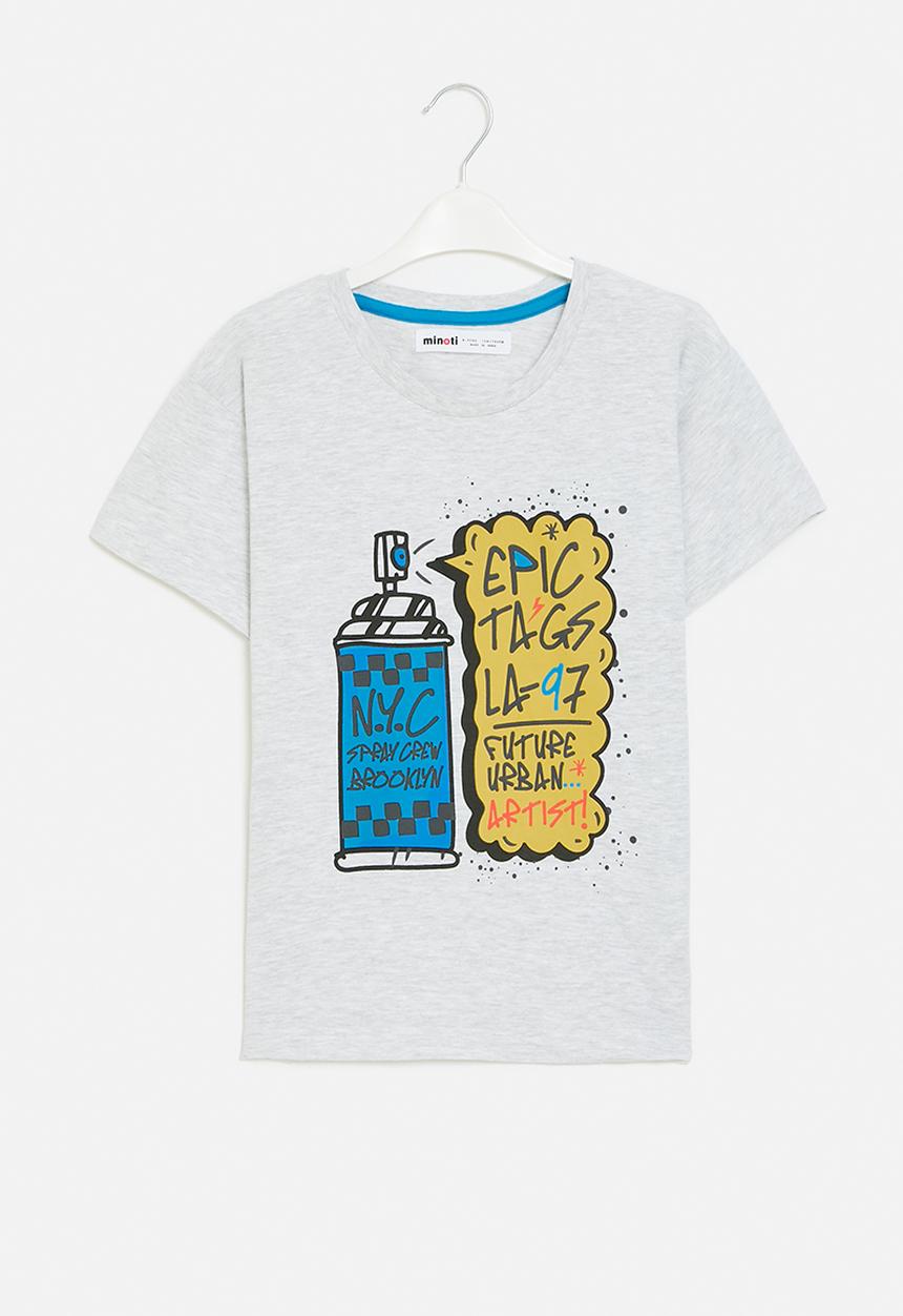 MINOTI - Graphic t-shirt - mottled grey