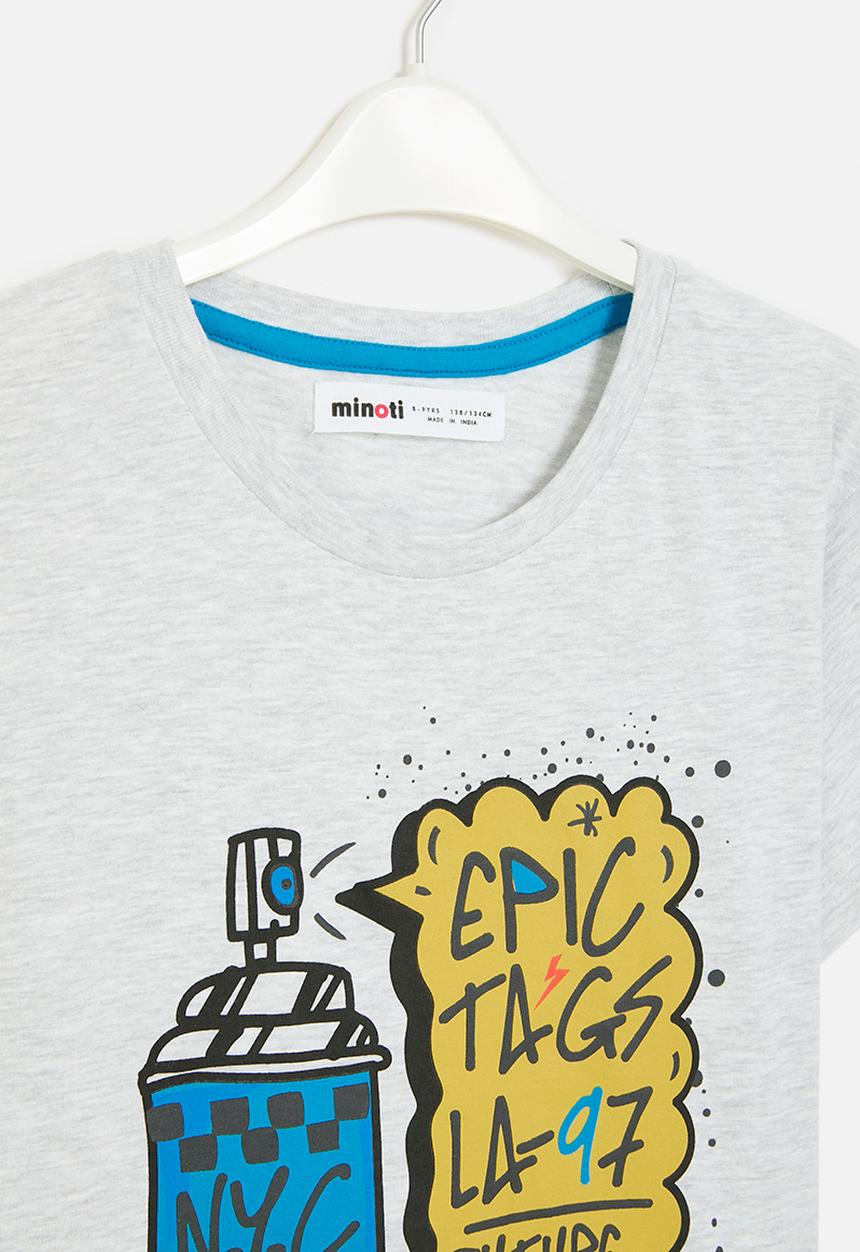 MINOTI - Graphic t-shirt - mottled grey