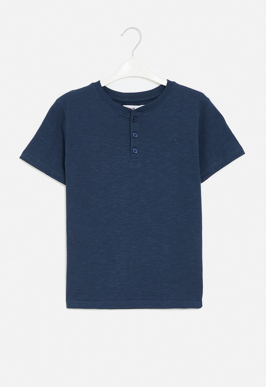 MINOTI - Slub jersey grandad - navy