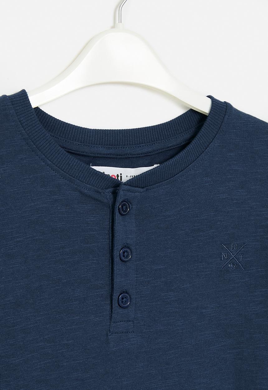 MINOTI - Slub jersey grandad - navy