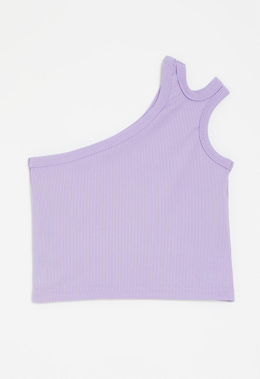 Pop Candy - One shoulder cropped tank-lilac