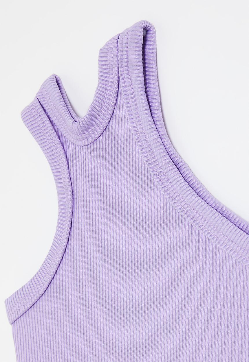 Pop Candy - One shoulder cropped tank-lilac