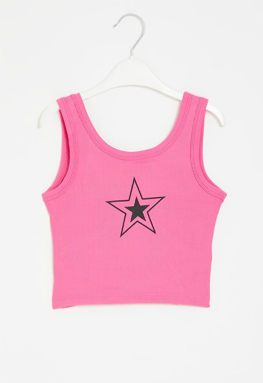 Pop Candy - Printed cropped tank -pink