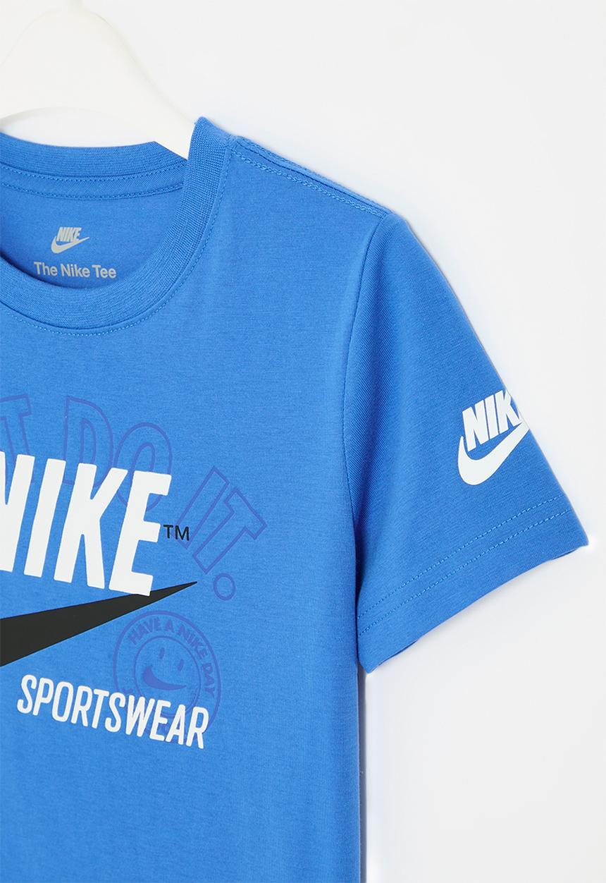 Nike - Nkb retro sportswear short sleeve tee - light photo blue