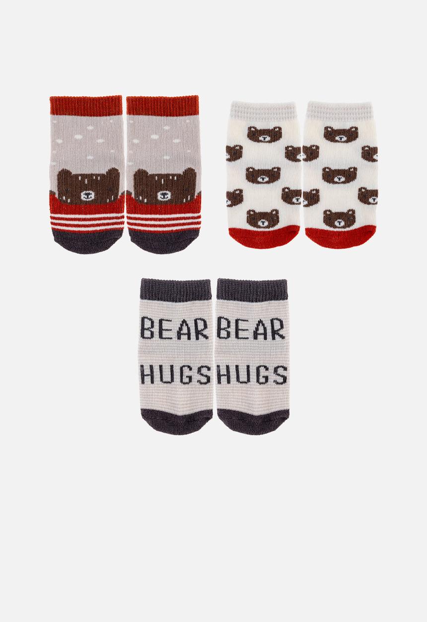 Stephen Joseph - Baby socks- 3 pack bear (hanging) - multi