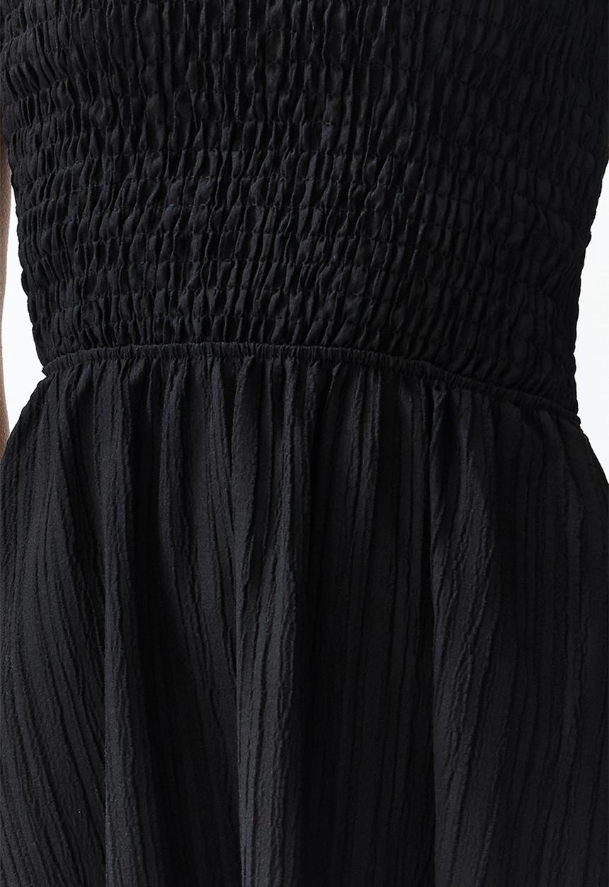Trendyol - Midi woven dress - black