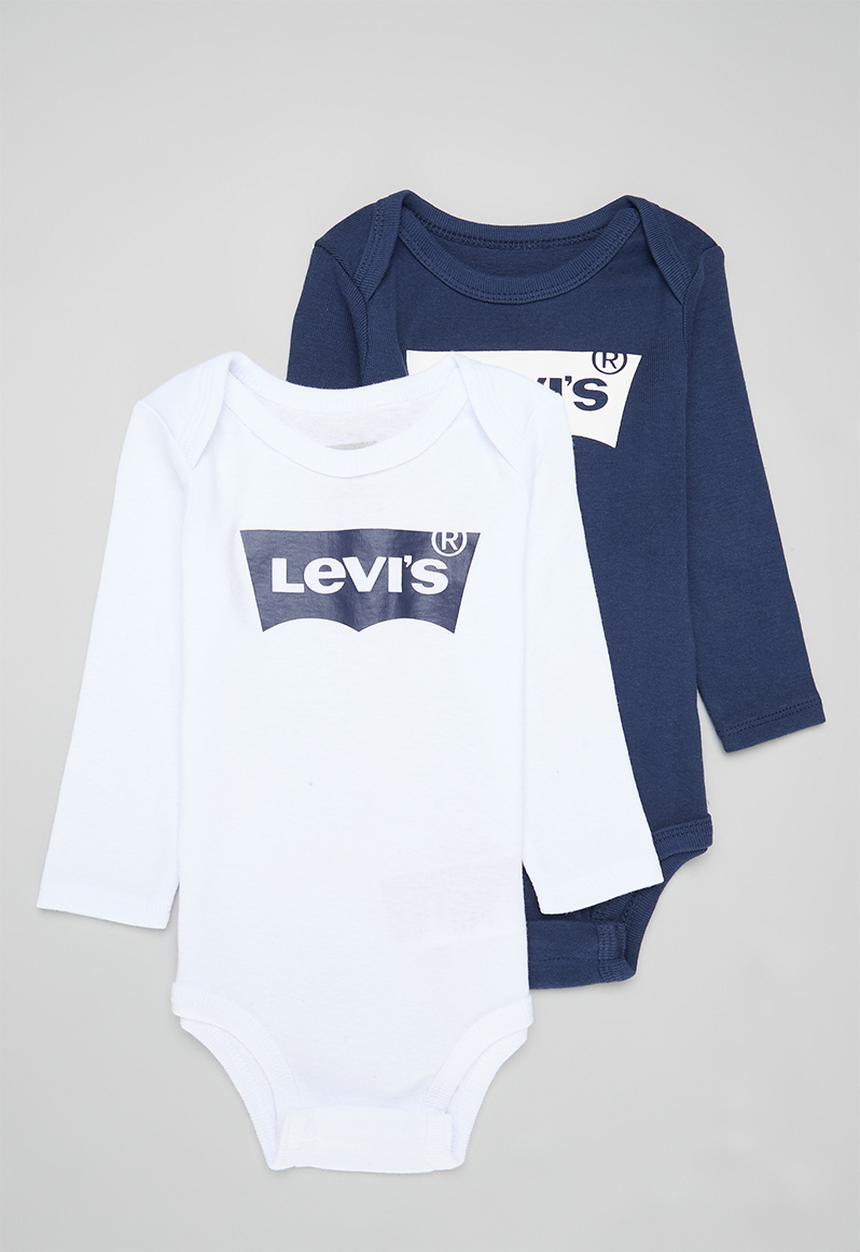 Levi’s® - Levi long sleeve 2 pack bodysuit set - estate blue