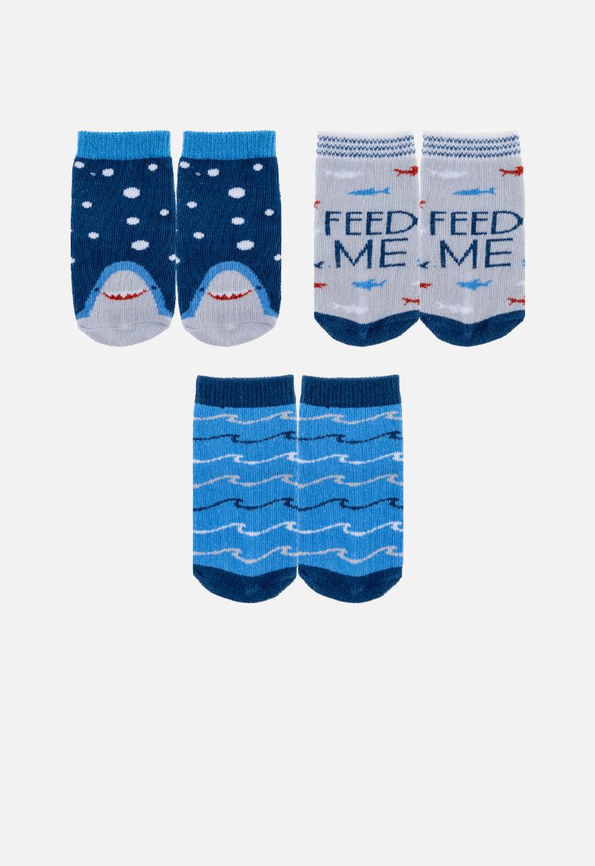 Stephen Joseph - Baby socks- 3 pack shark (hanging) - multi