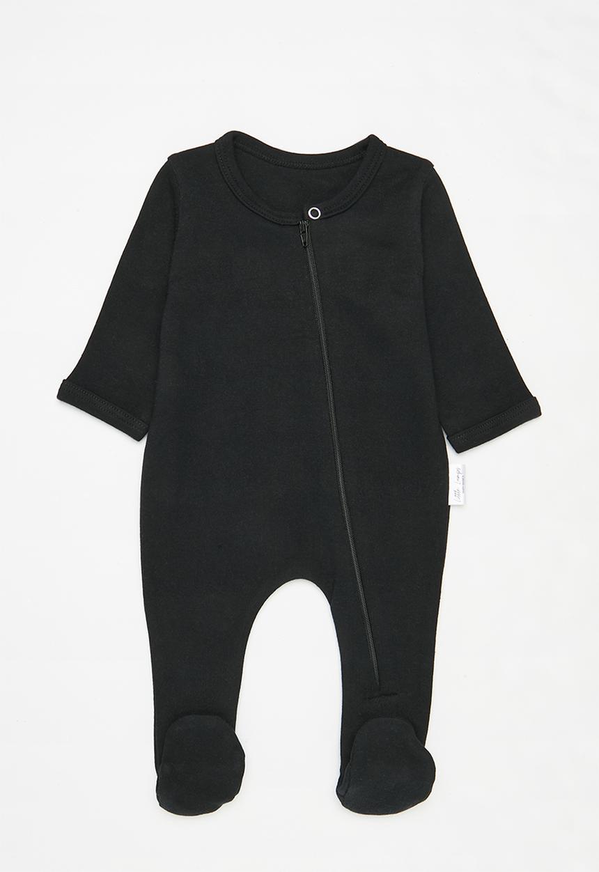 Little Lumps - Zip babygrow - black