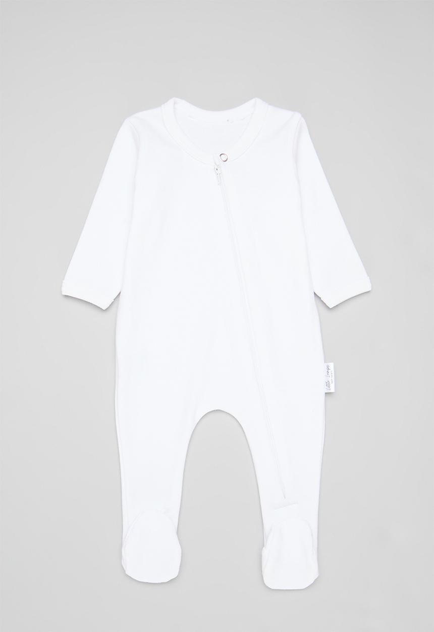 Little Lumps - Zip babygrow - white