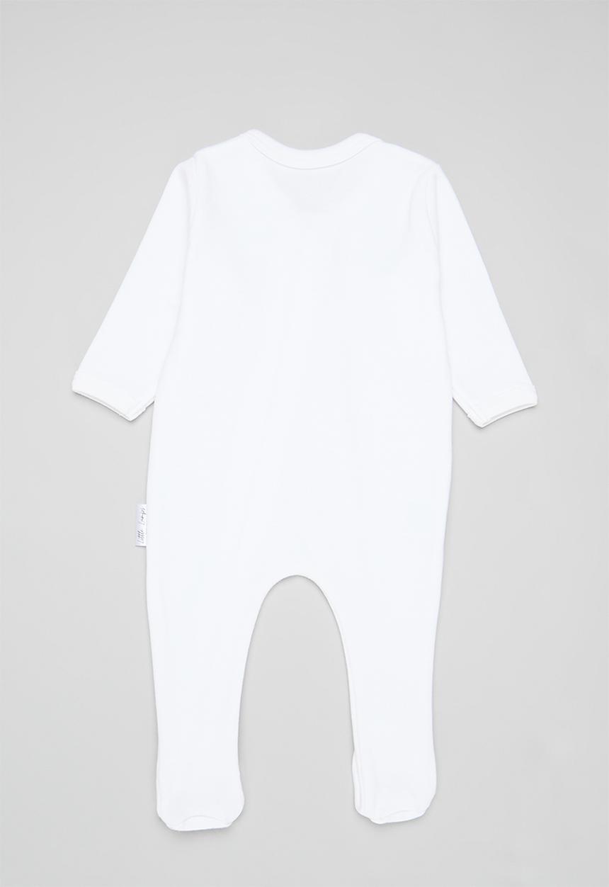 Little Lumps - Zip babygrow - white
