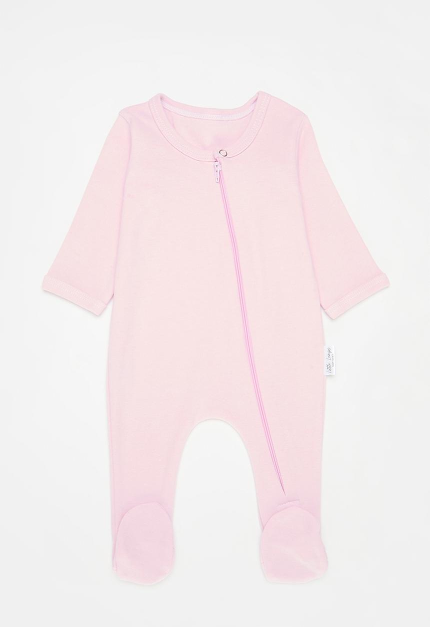 Little Lumps - Zip babygrow - pink