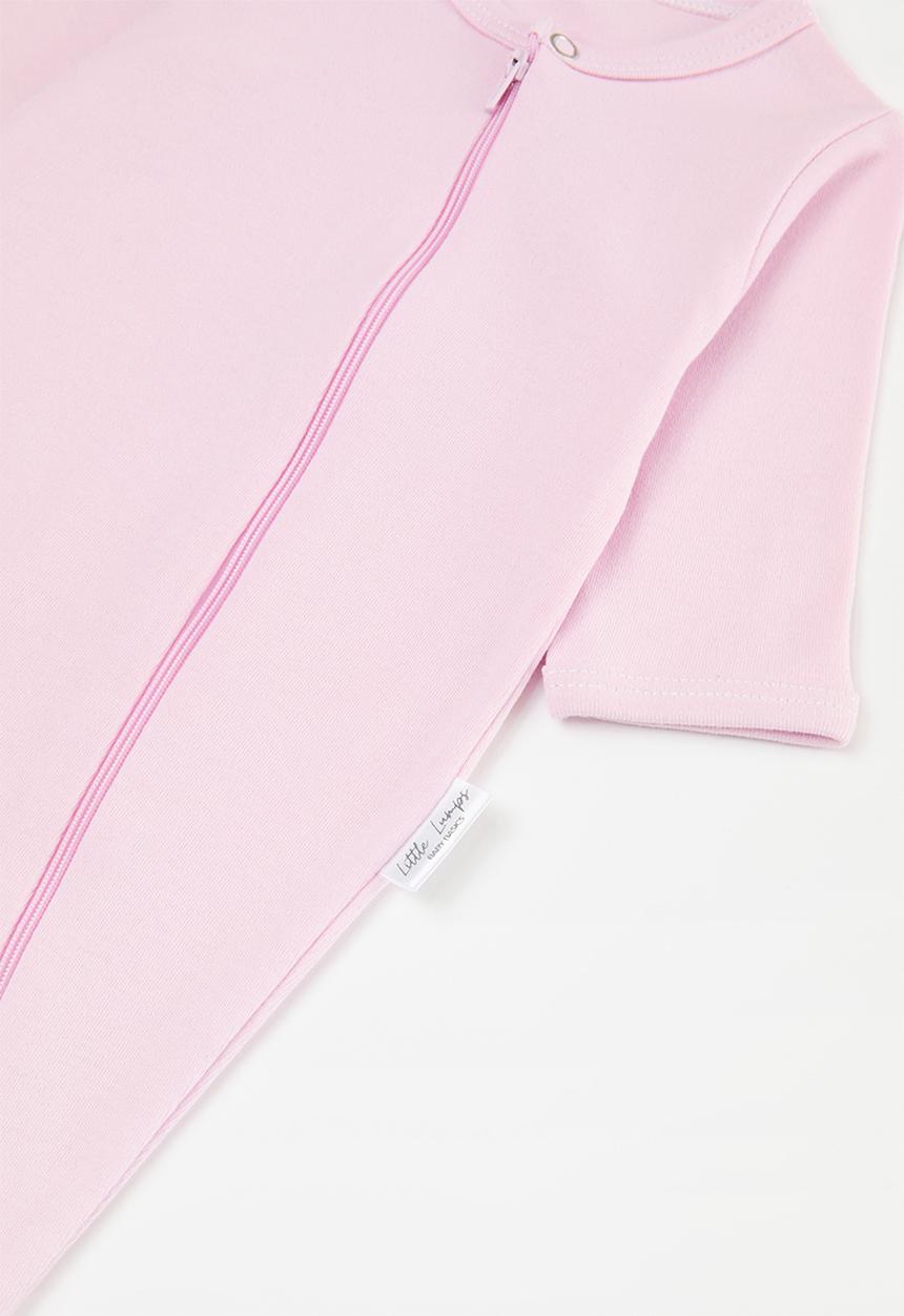 Little Lumps - Zip babygrow - pink