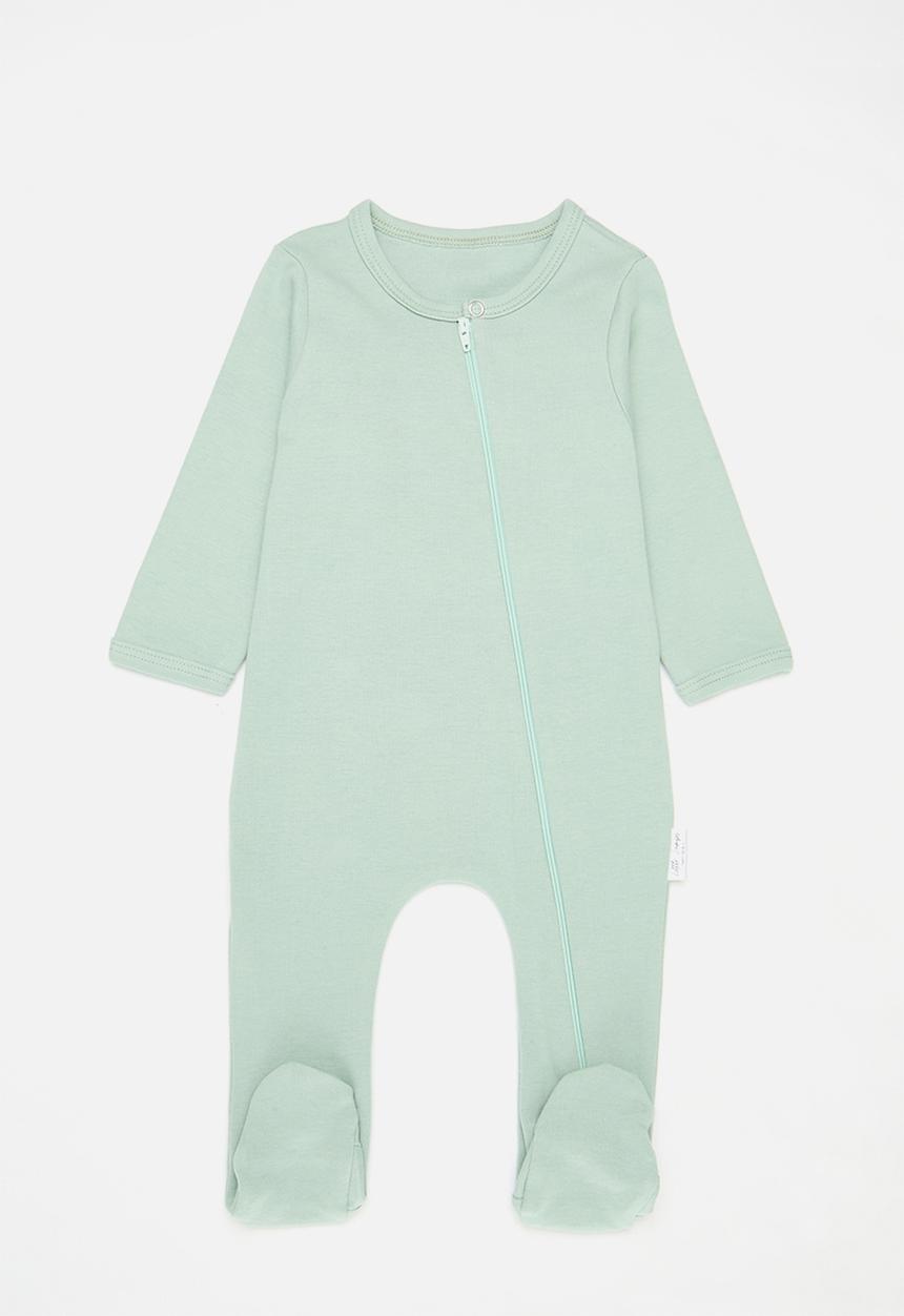 Little Lumps - Zip babygrow - sage