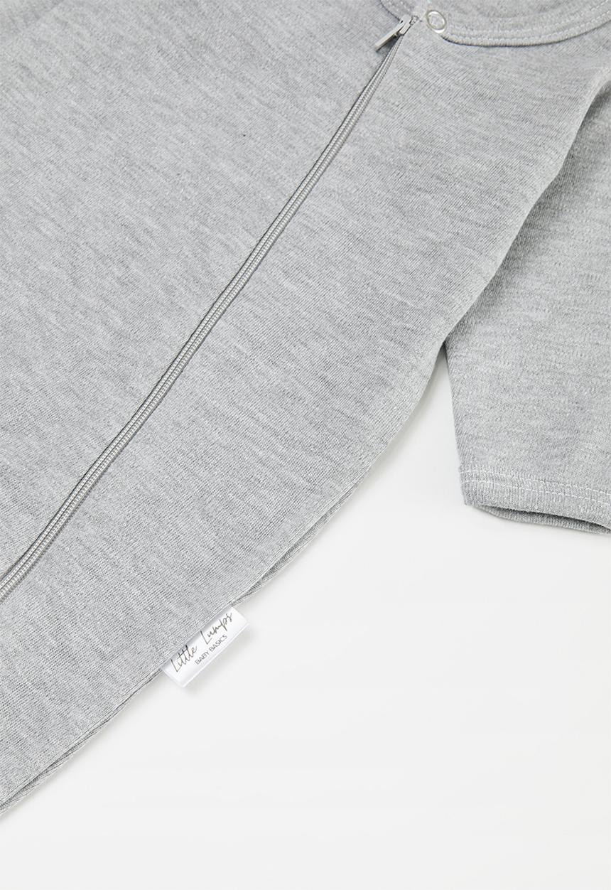 Little Lumps - Zip babygrow - grey