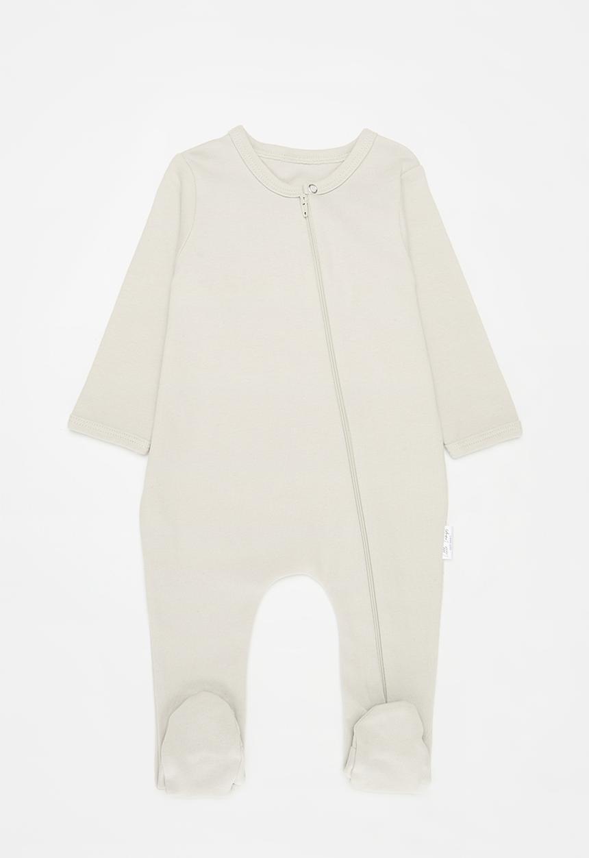 Little Lumps - Zip babygrow - stone
