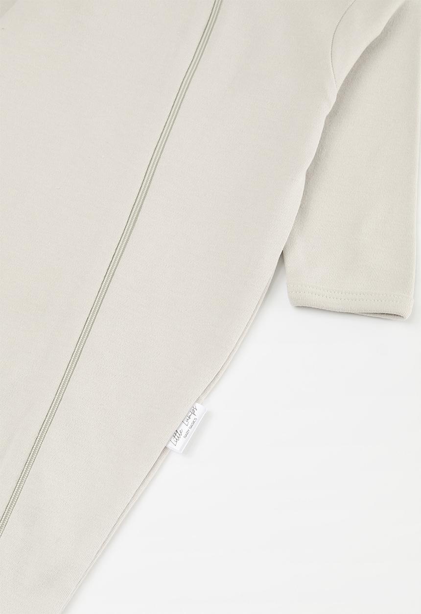 Little Lumps - Zip babygrow - stone