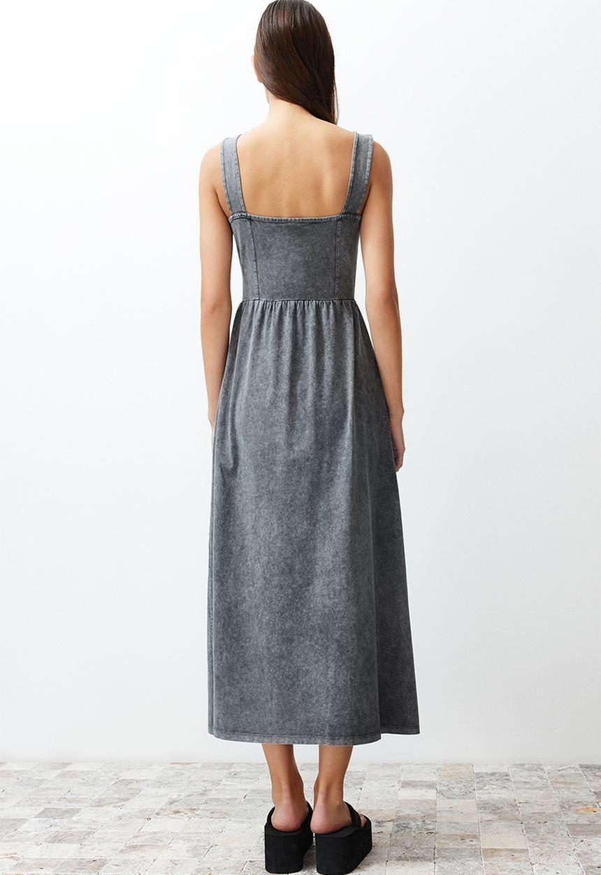 Trendyol - Knitted maxi dress - anthracite